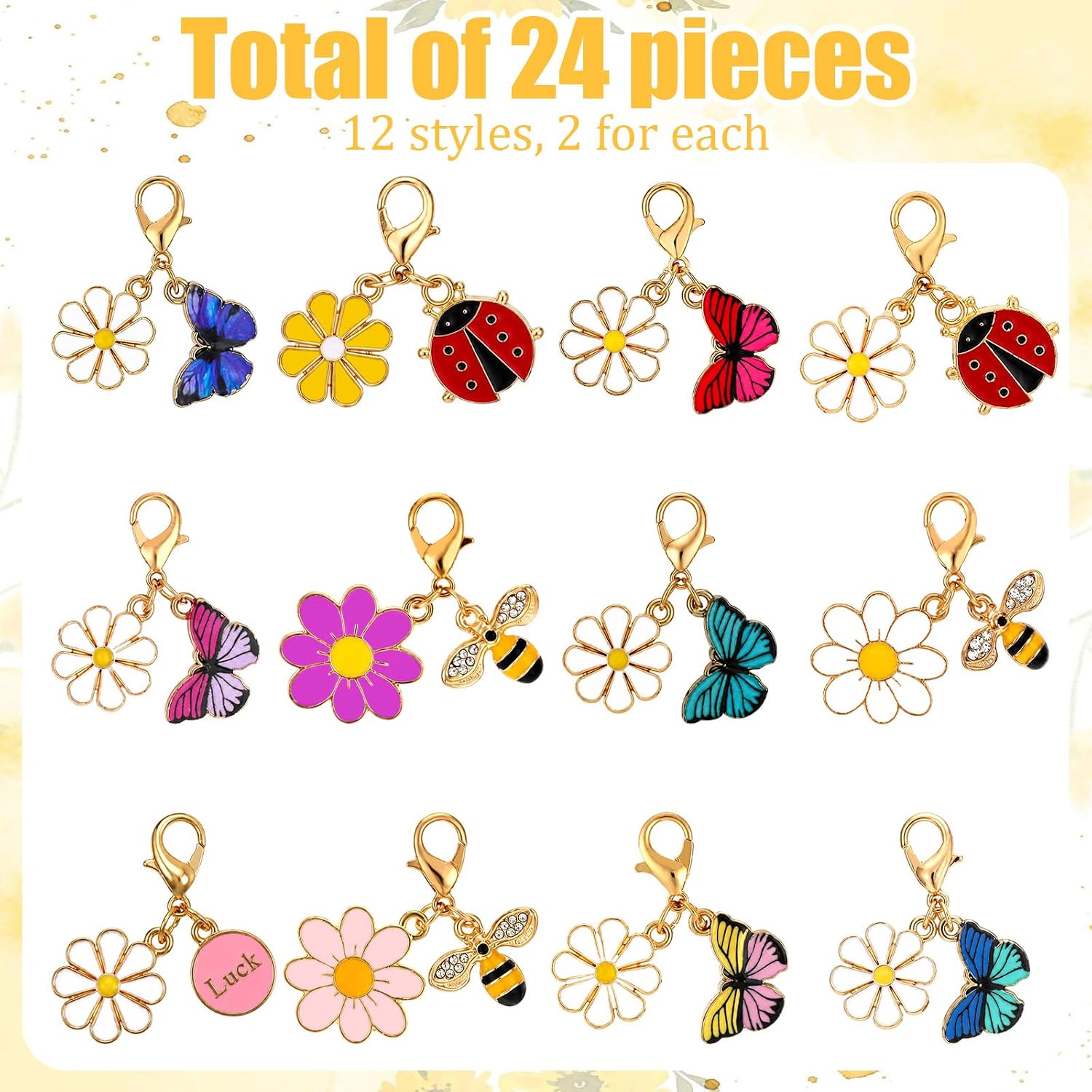 24 Pcs Pocket Hug Gifts Bulk Butterfly Keychain Alloy Charms with Cards image 2