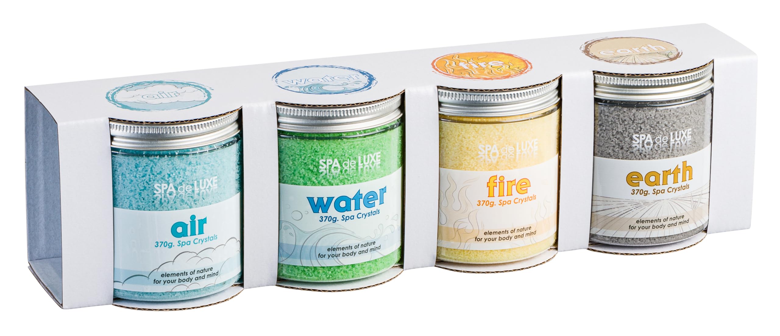 AquaFinesse - Lot de 4 sels de bain Spa de Luxe - Parfums aux quatre éléments - WA26