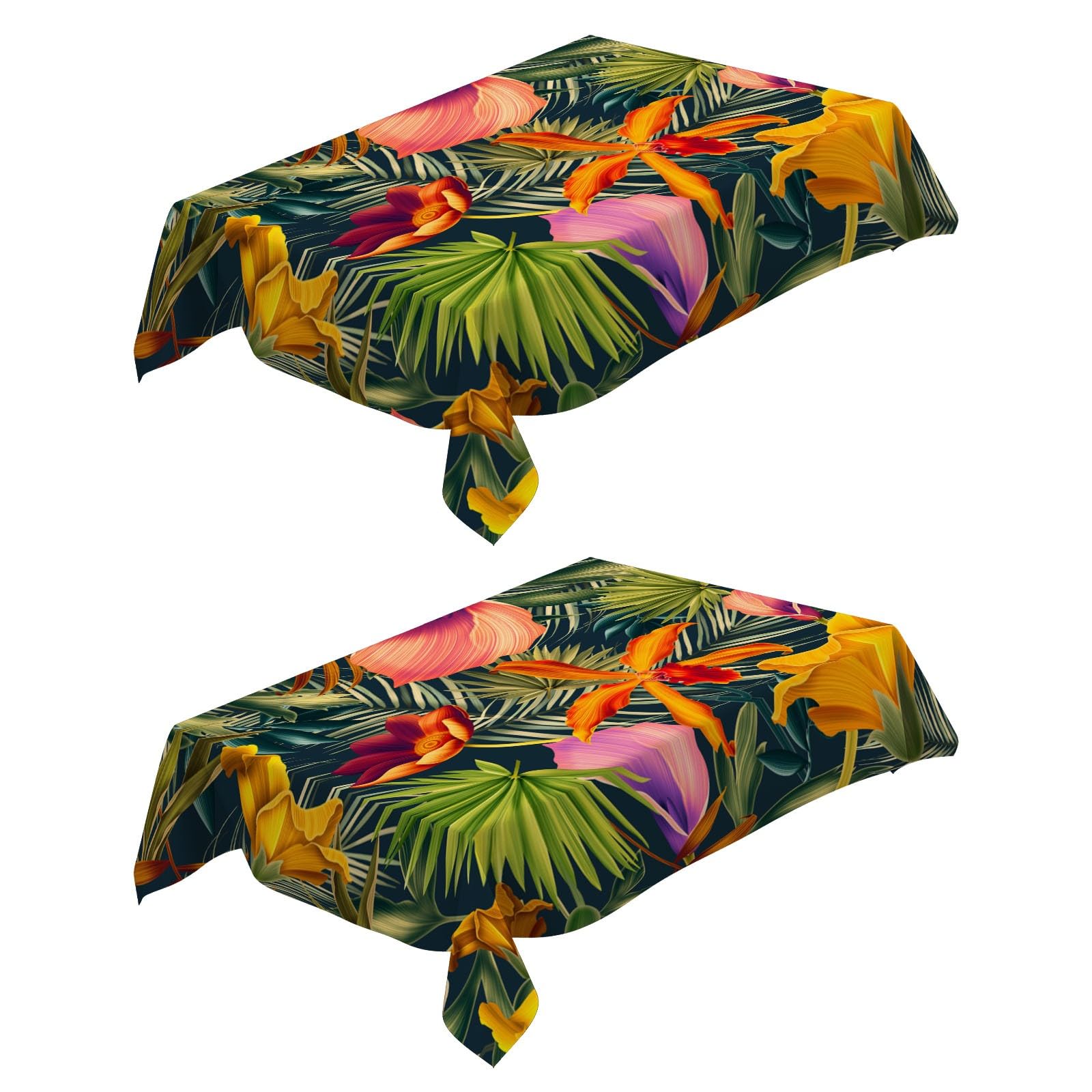 Nappe imperméable rectangulaire 140x240 cm lavable à motif de feuilles