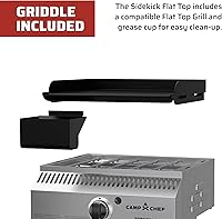 Vista 6 de Camp Chef Sidekick - Accesorio para parrilla, plancha plana incluida, compatible con sistema de cocción de 14 pulgadas, inoxidable/negro