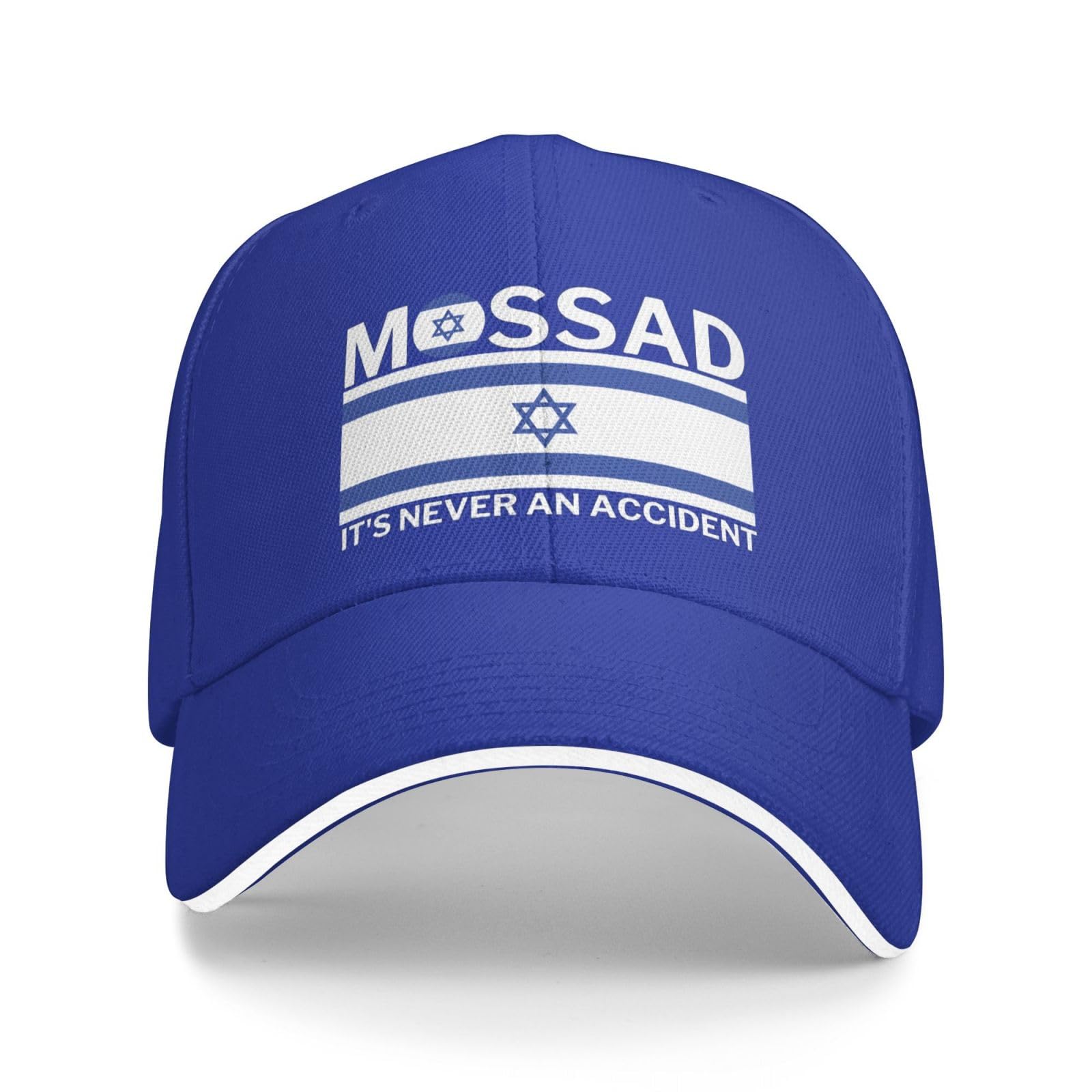 Melbrakin Unisex Blue Israel Mossad Hat Mossad It's Never An Accident Pray For Mossad I Support Free Mossad Strong Baseball Trucker Cap