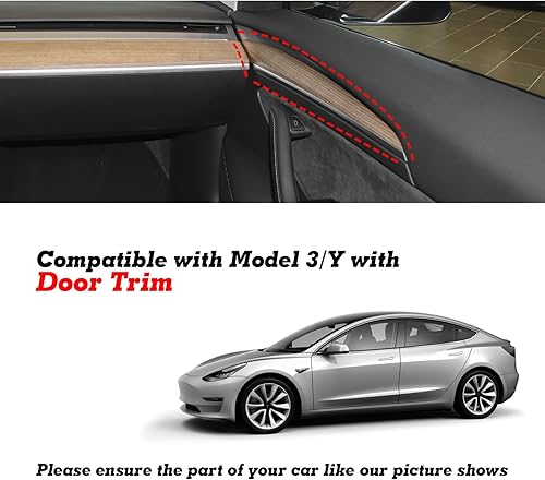 Miniatura 2 de Xotic Tech Set - Kit combinado de panel de tablero interior + cubierta de moldura de puerta, patrón de fibra de carbono mate, compatible con Tesla