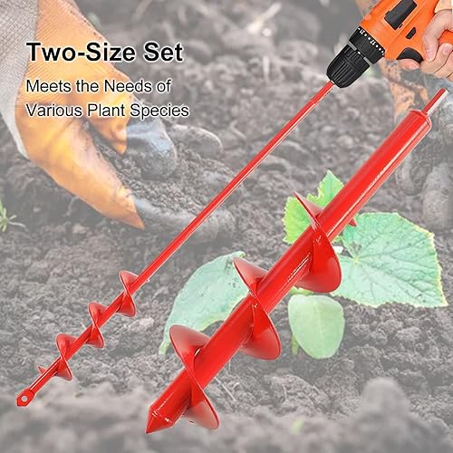 Miniatura 3 de Broca de taladro para plantar, juego de 4, broca en espiral de tierra de jardín para taladro hexagonal de 38 pulgadas, para excavadora de agujeros,