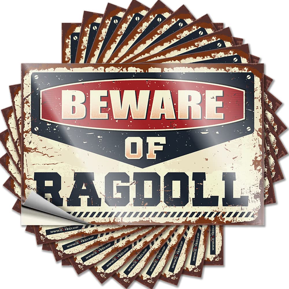 Fzfn Colour Decal Bath Decor Colorful Fluffy Tumbler Beware Of Ragdoll - Scratch Resistant Stickers(6X9cm)