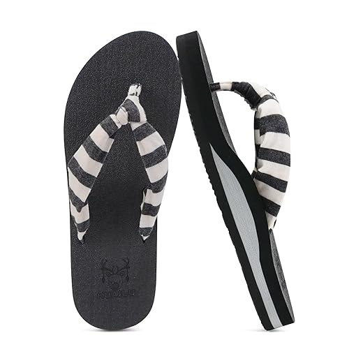 KuaiLu Womens Dressy Sandals Arch Support Yoga Mat Walking Cross Slides Ladies Slip on Orthotic Travel Outfits Slippers Cushion Comfortable