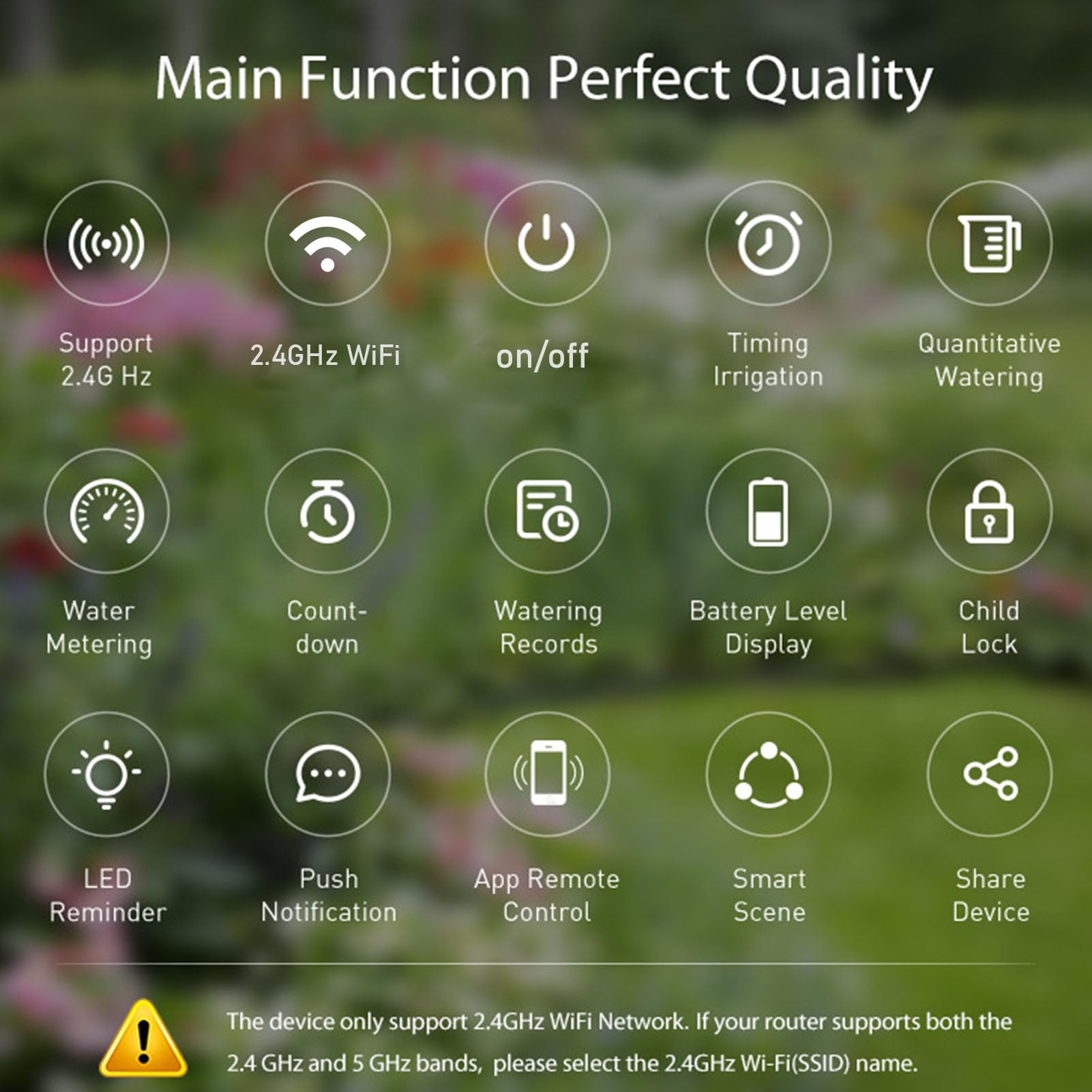 Generic Smart WiFi Irrigatore Timer Irrigazione Timer per Tubo da Giardino, Sensore di Misurazione Dell'Acqua Integrato Supporto Telecomando, Materiale ABS Antivento