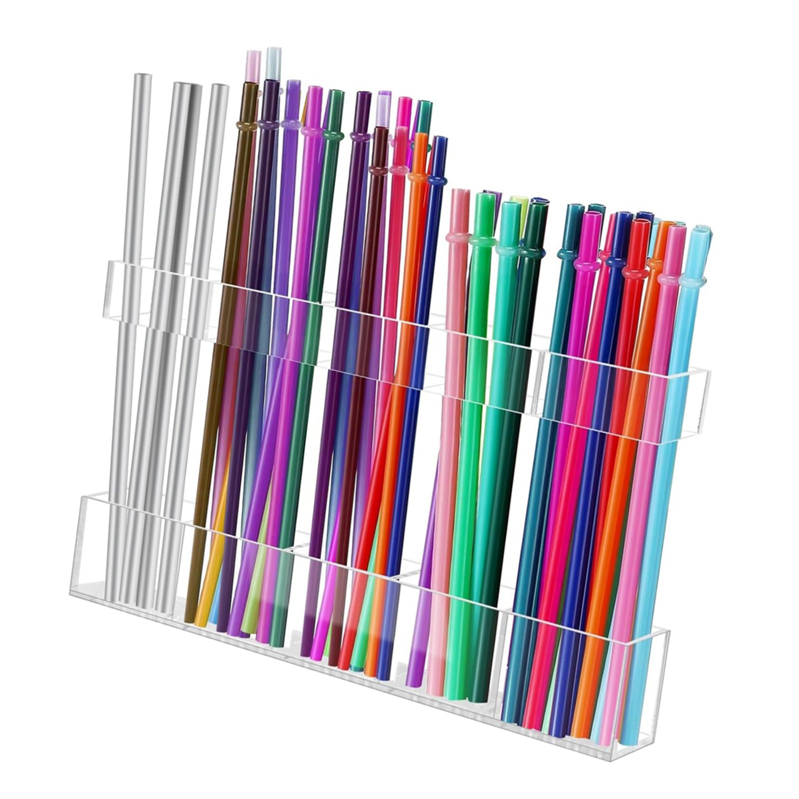 APGLSXY Straw Dispenser Cabinet Door Organizers for Utensils Clear Tumblers Straw Holder with Double Sided Tape Sturdy Acrylic Stand