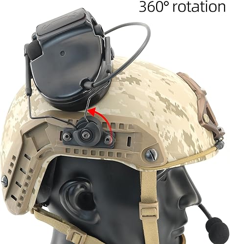 Miniatura 6 de Kit de adaptador de riel táctico ARC compatible con auriculares Comtac III y cascos de riel Fast ARCM-LokTeam-Wendy2.0 (negro)