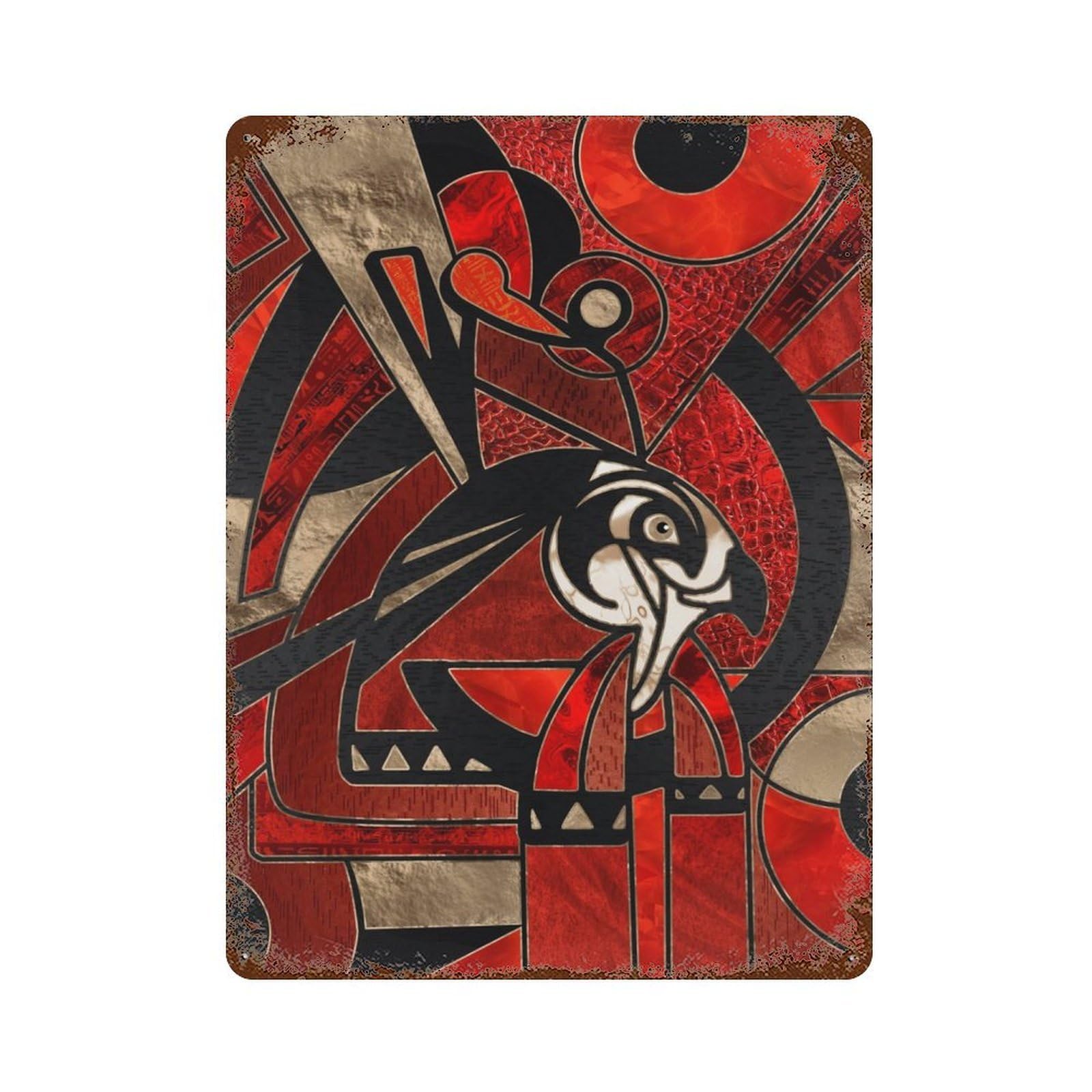 Egyptian Horus Decorative Tin Sign 15.7"x11.8", for Bistro, Counter And Cafe Decor, Classic Wall Plaque