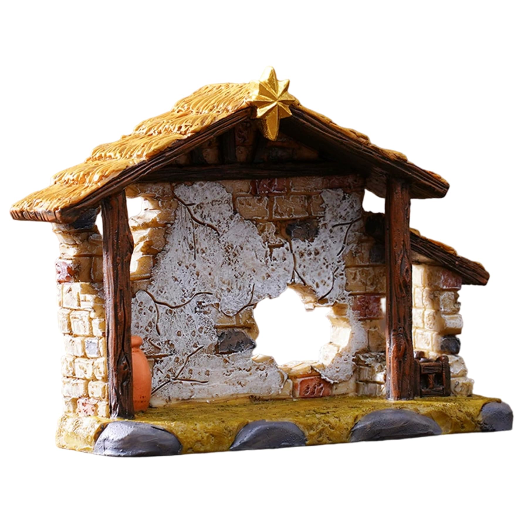 Crèche de Noël en résine Gcroet décorative pour intérieur et extérieur