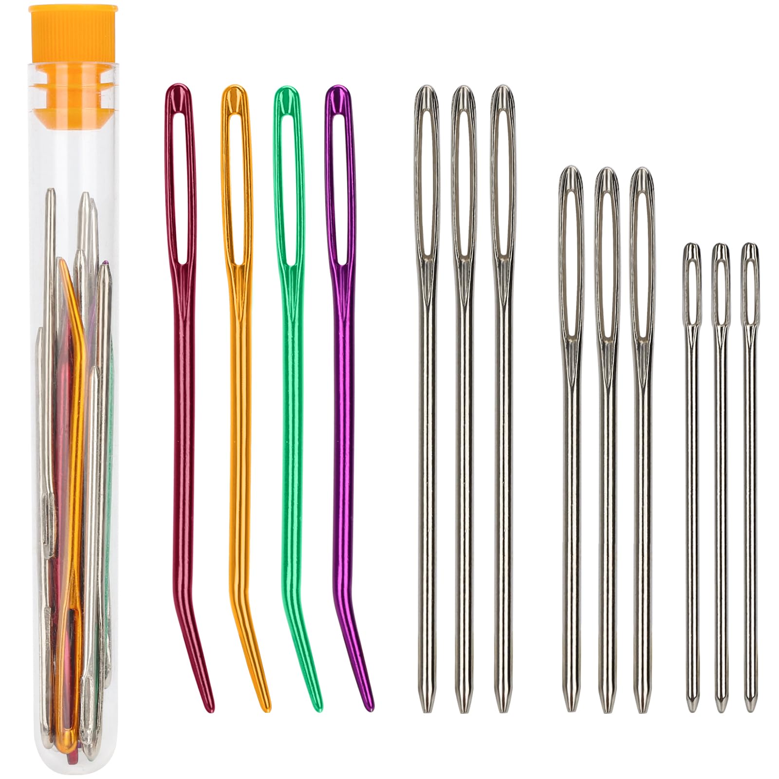 Lot De 32 Aiguilles à Repriser à Grand Chas Avec Différentes Aiguilles Et Une Boîte De