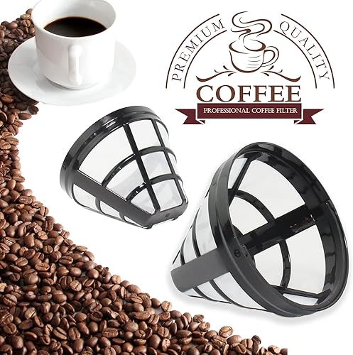 Miniatura 2 de Paquete de 4 filtros reutilizables de repuesto para cafetera, cono n.º 4, compatible con Cuisinart, filtros de cafetera Ninja, se adapta a la
