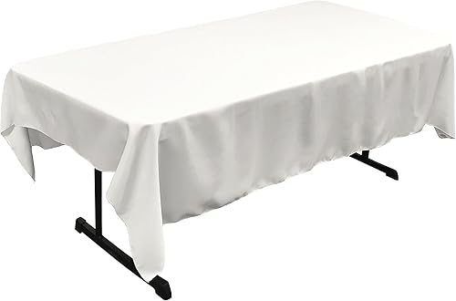 LA Linen Mantel rectangular lavable de popelín de poliéster, resistente a las manchas y a las arrugas, 60 x 84 pulgadas, mantel de tela para