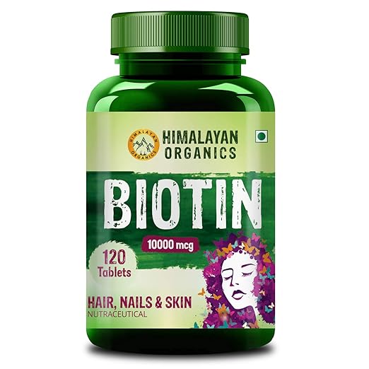 Himalayan Organics Biotin 10000mcg for Hair Growth Tablets 120