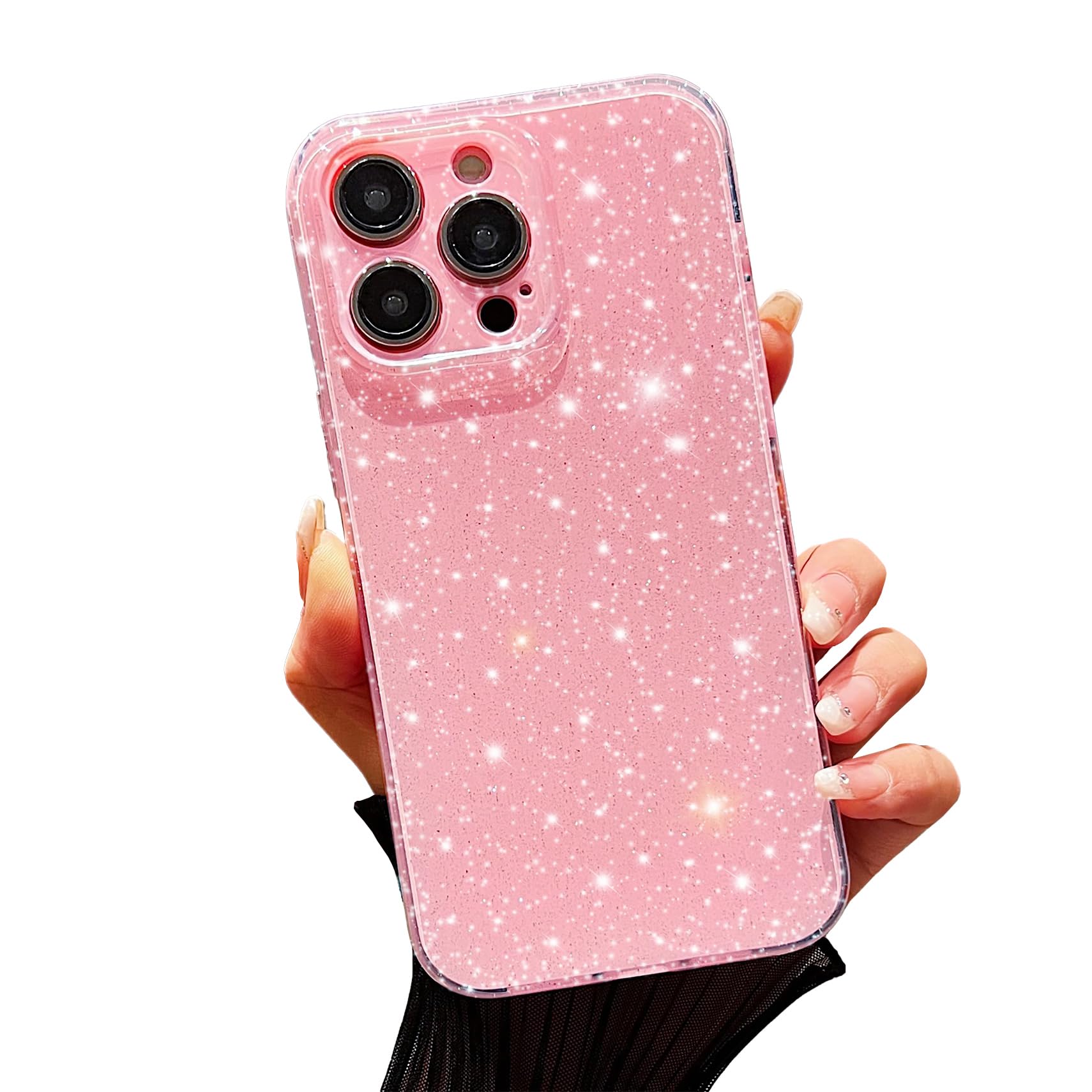 FABSPARK Case for iPhone 14 Pro Max,Super Cute Vibrant Neon Glitter Shiny Bling Sparkly Glossy Girly Case,Shockproof Slim Camera Protection for iPhone