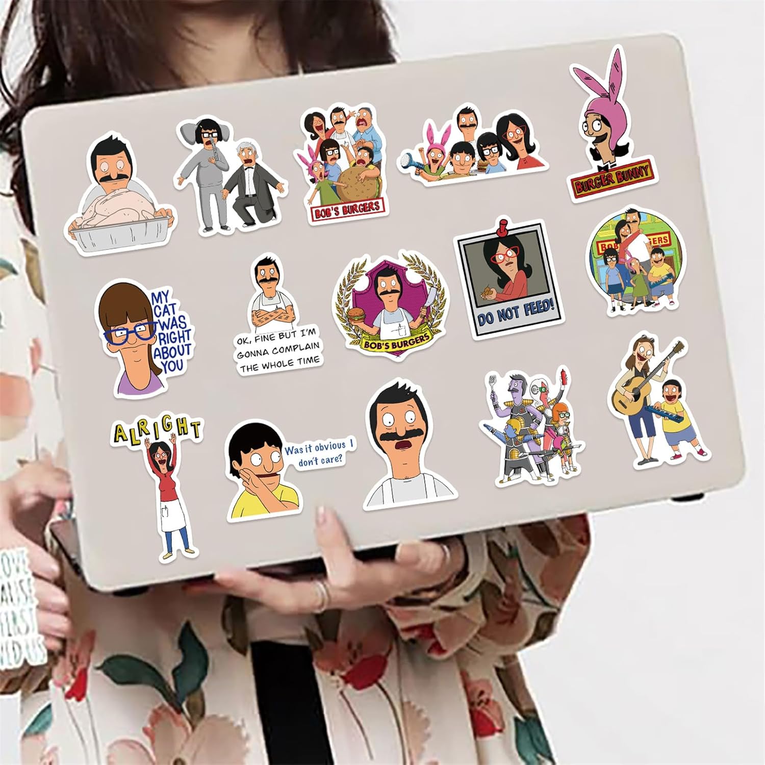 100Pcs Cool Character Bob's Burgers Stickers for Water Bottles Skateboard Luggage Laptop Bumper Waterproof Vinyl Stickers Bulk for Boys Teens Adults (Bob's Burgers) - Image 3