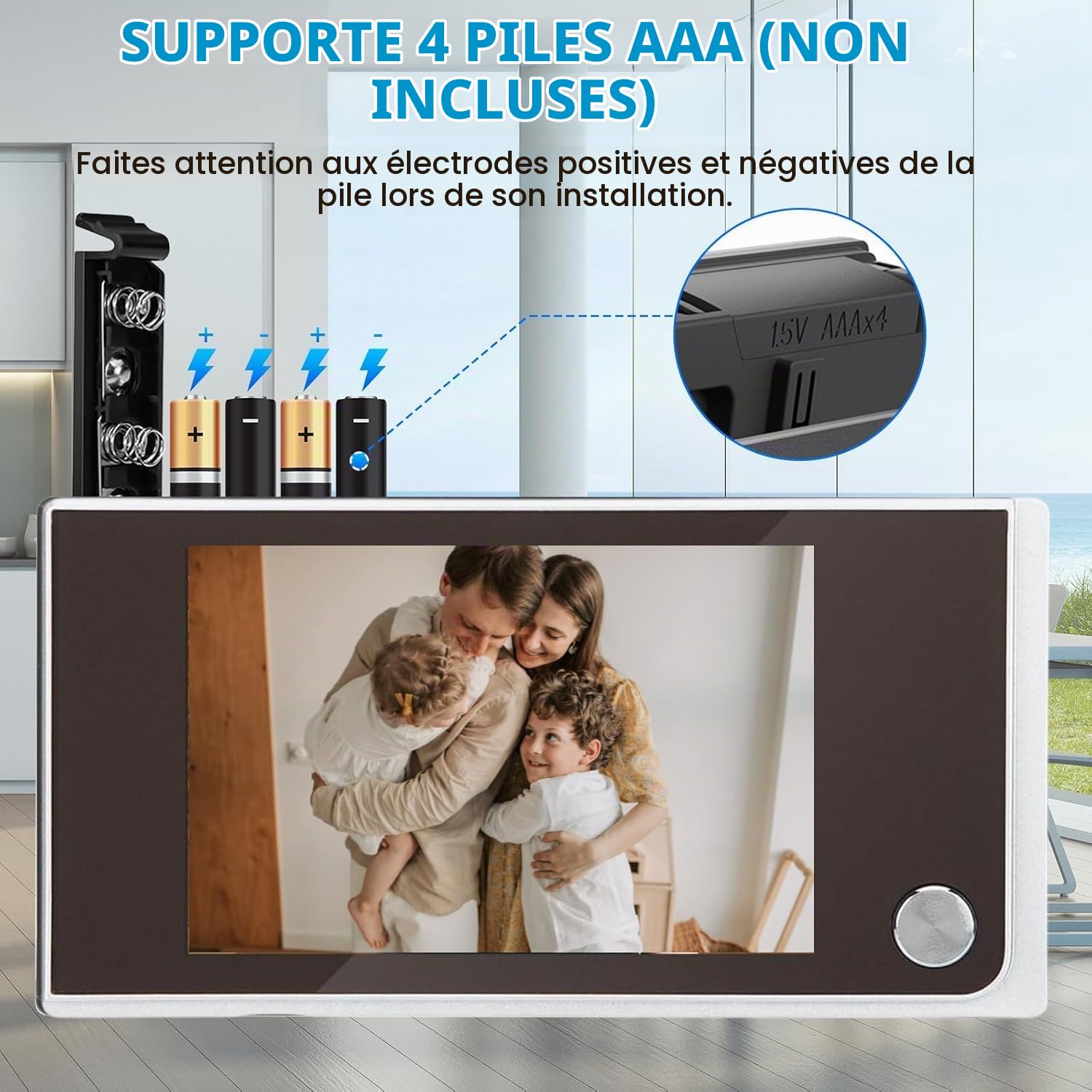 Visionneuse de Caméra de Porte Numérique,Caméra de Porte HD 3,5 Pouces 720P
