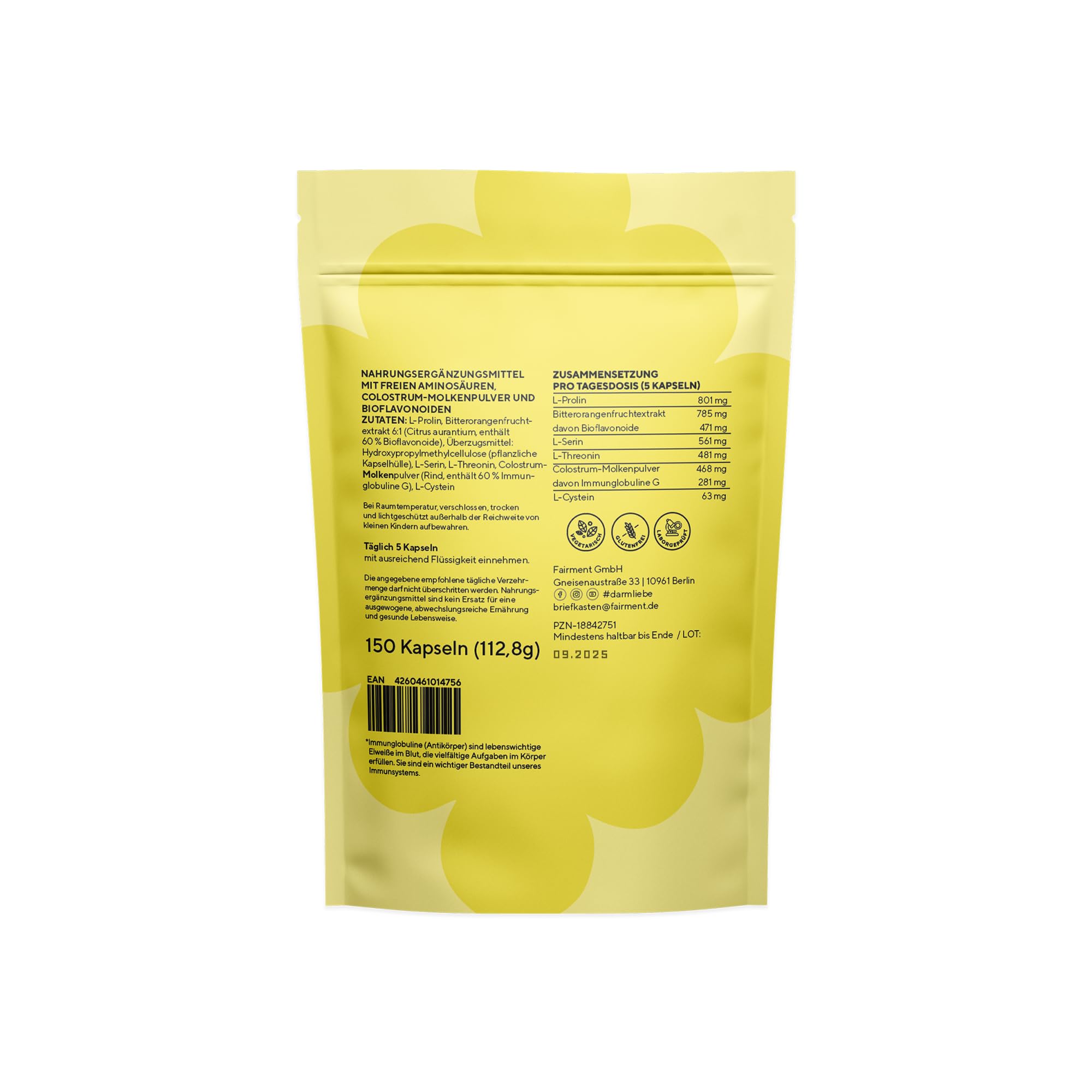 fairment MegaMukosa® L-Prolin und L-Serin - Aminosäure- Kapseln 150 Kapseln