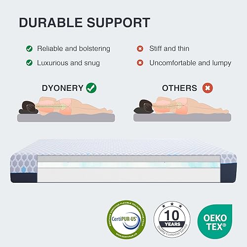 Miniatura 5 de Dyonery Base de cama de plataforma metálica de 14 pulgadas tamaño matrimonial soporte de listones de acero no necesita somier base de colchón de