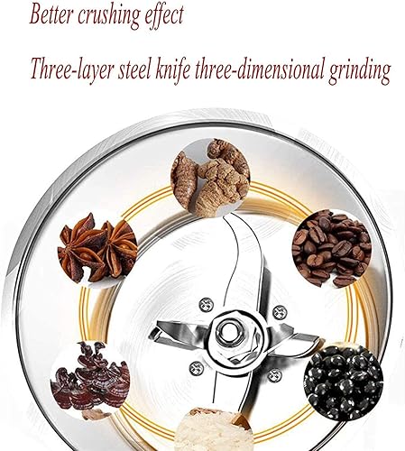 Miniatura 5 de 400G Open-Cover-Stop Protection 1800W Molinillo eléctrico de grano 25000RPM molino superfino para hierbasespeciasnuecescereales 30S molienda rápida