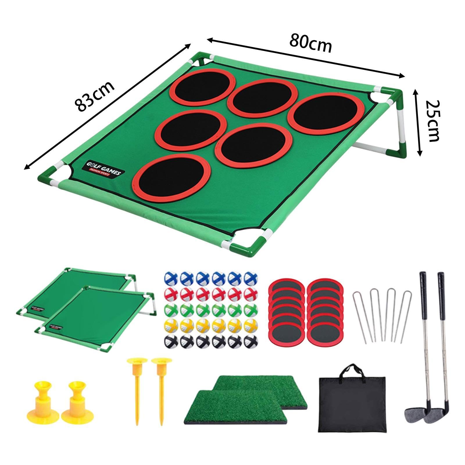 Juego de Putt: Herramienta de Entrenamiento Y Práctica Que Incluye Pelotas de Golf Y Bolsa Portátil para Fiestas Familiares, Oficina Y Jardín, Doble Rejilla