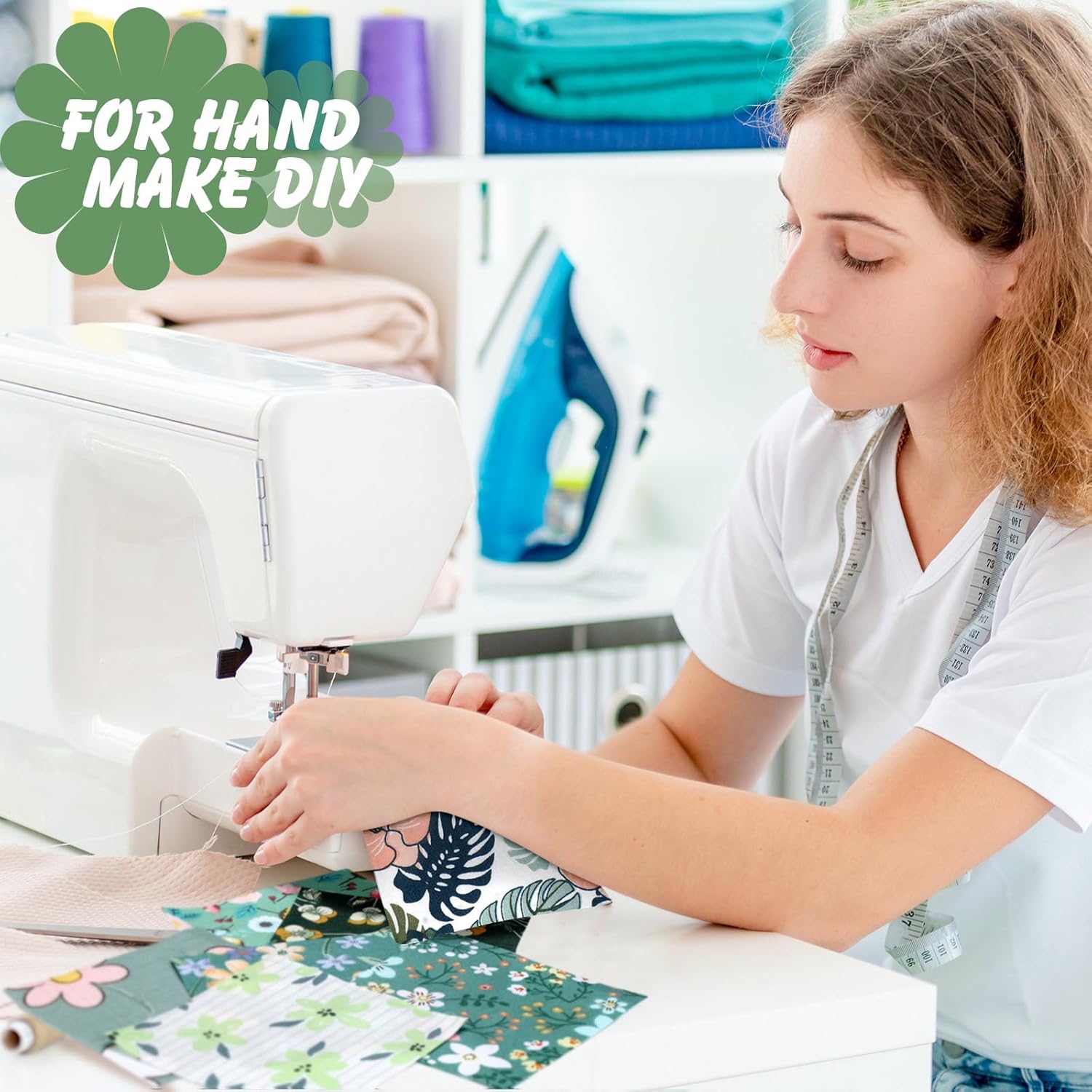 Ganeen 800 Pcs 4 x 4 Inch Cotton Fabric Squares Pre Cut Quilting Squares Printed Floral Patchwork Fabric Bundles for DIY Craft Sewing Clothing Accessory(Fresh)
