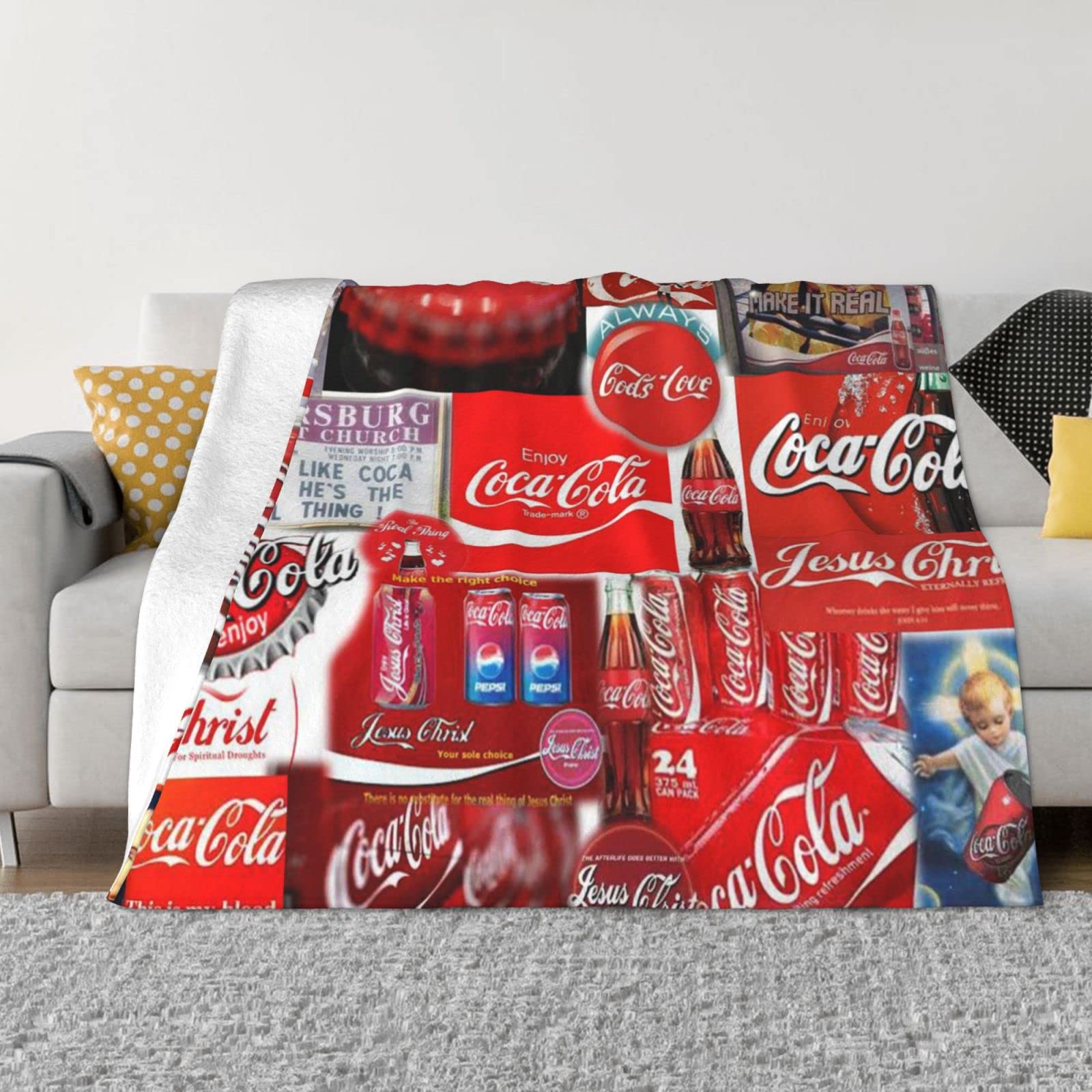 Amazon｜コカコーラ ブランケット Blanket フランネル ふんわり