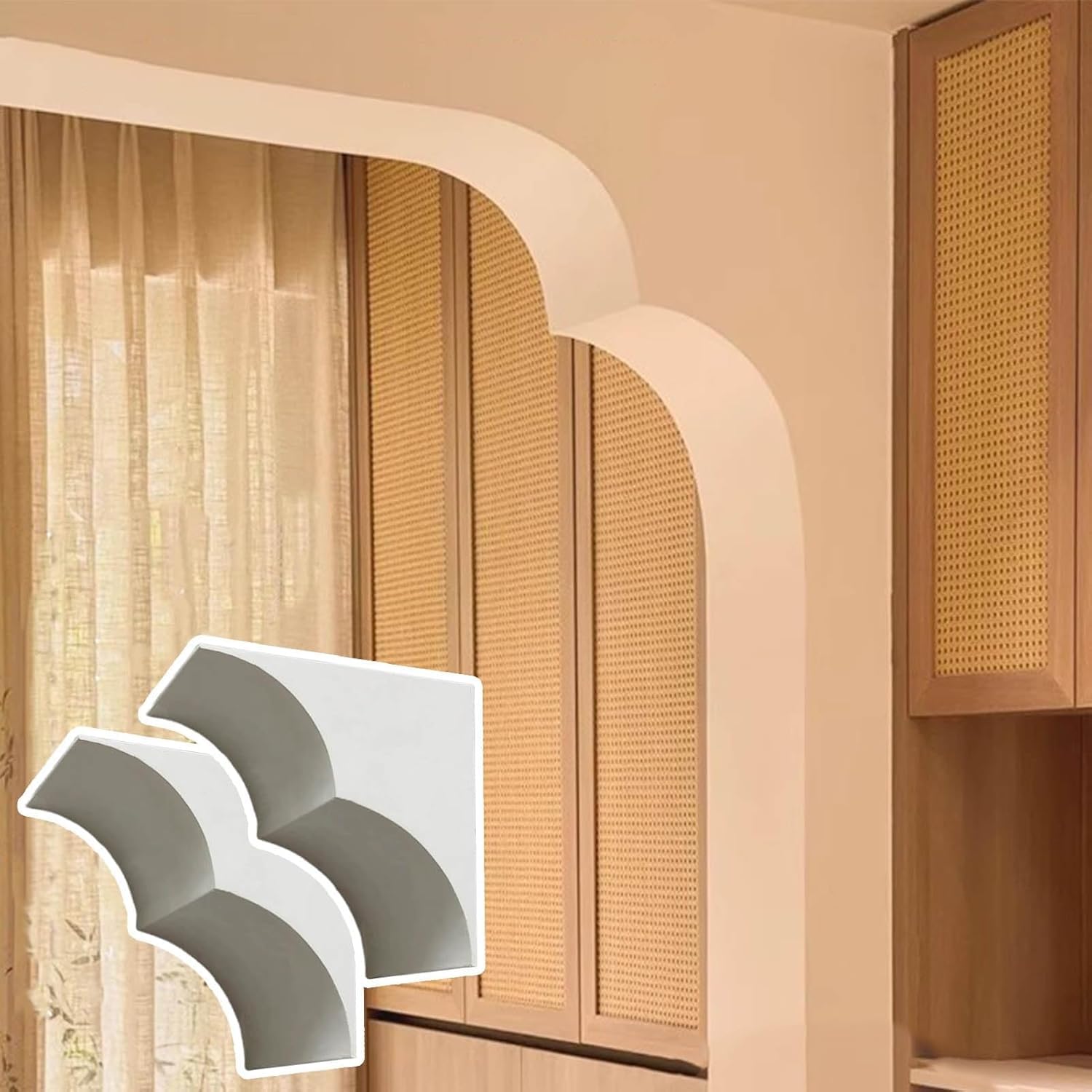 Arcos de yeso decorativos para renovar el estilo clásico de sus puertas de paso