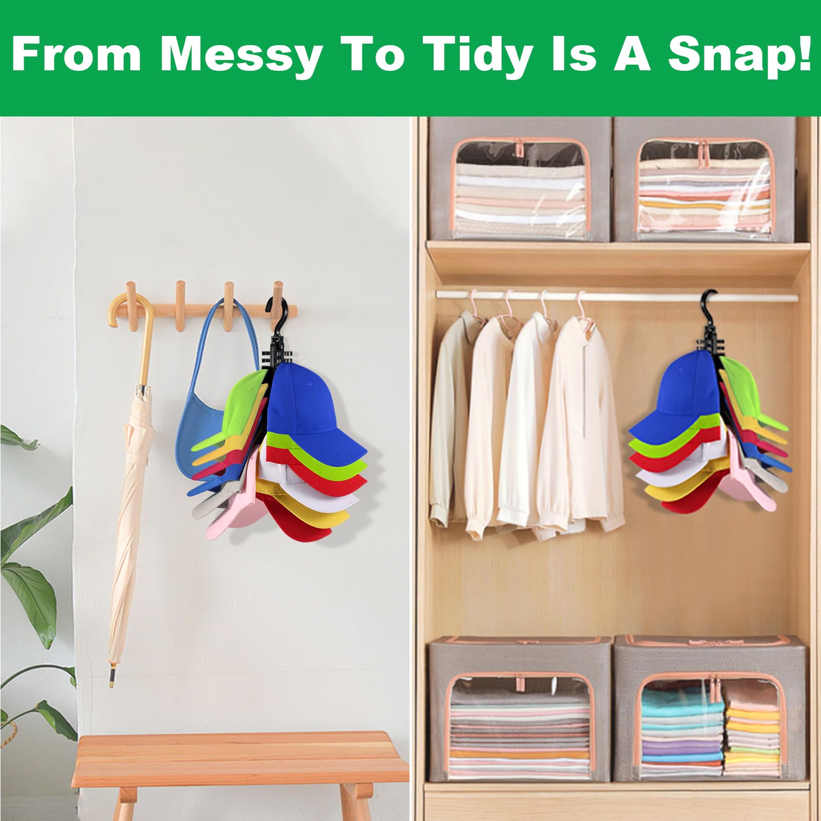 Organizzatore Per Cappelli - Porta Fino A 32 Cappelli, Da Appendere In Armadio O Parete