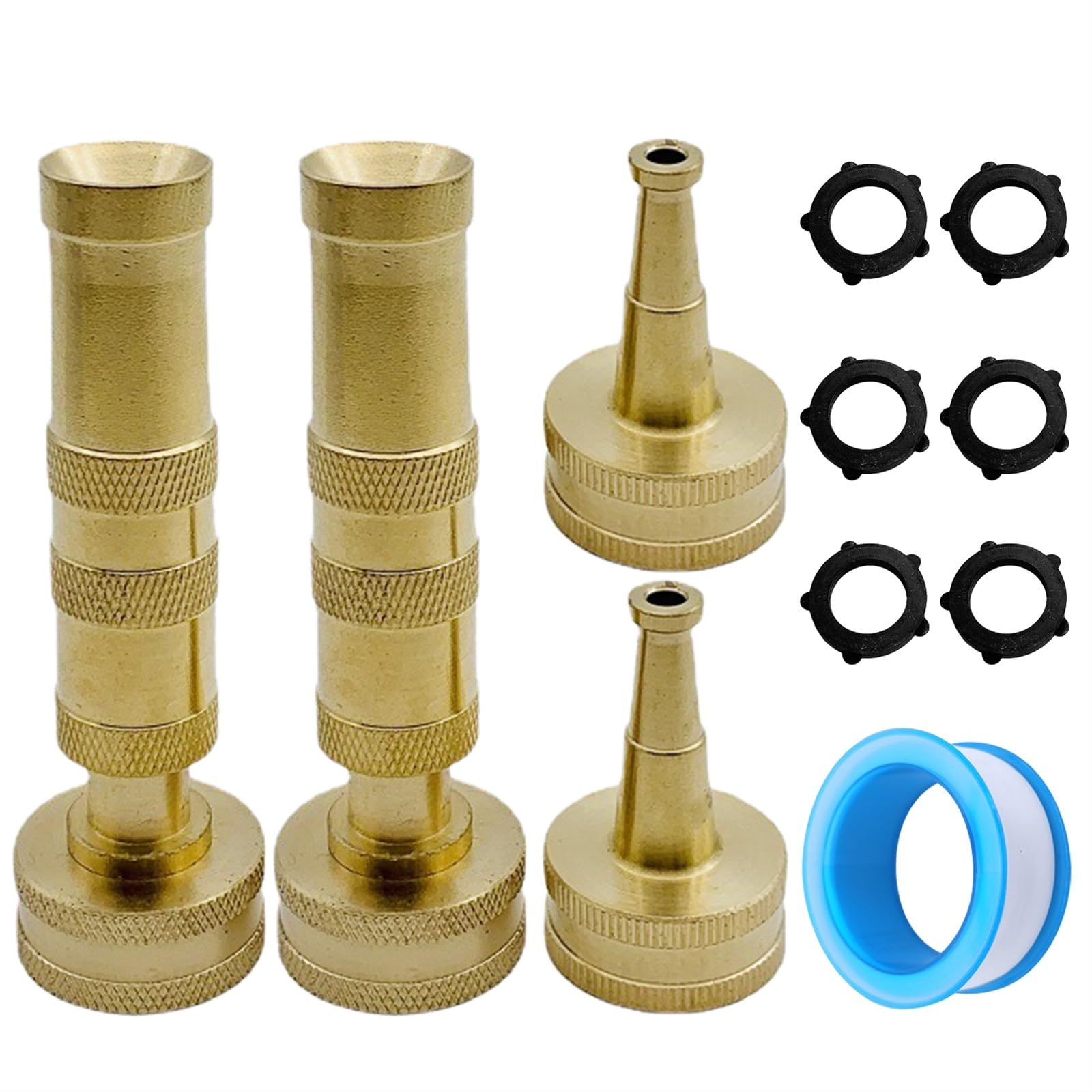 Buse à jet haute pression tout en laiton Nettoyage d'arrosage étanche Tuyau solide Pulvérisateur Jardin 6 rondelles Robuste Facile à utiliser