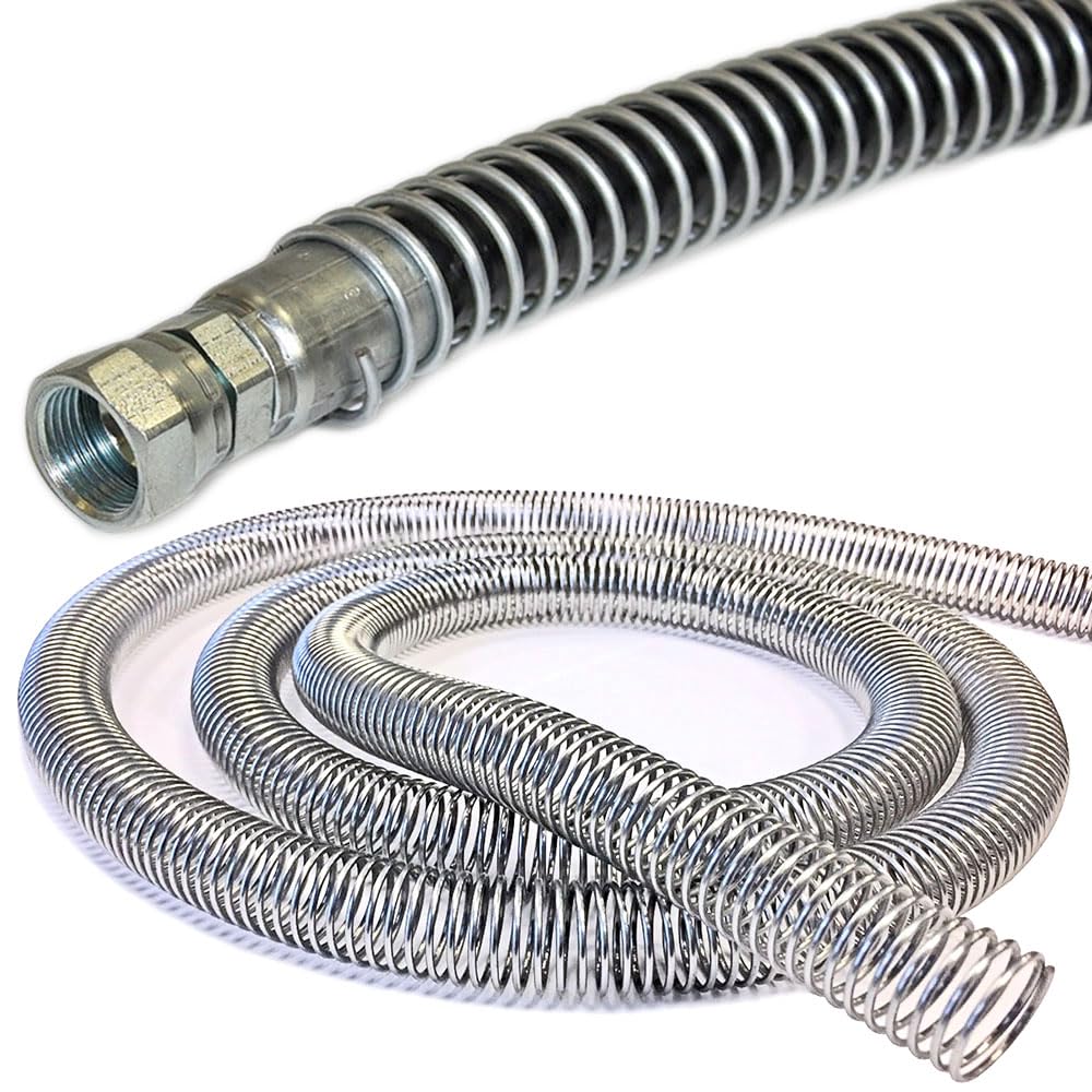 Electriduct 1.5" Steel Spring Guard Flexible Pipe Hose Protector Metal Spiral Wrap Armor Cover - 41mm - 10 Feet