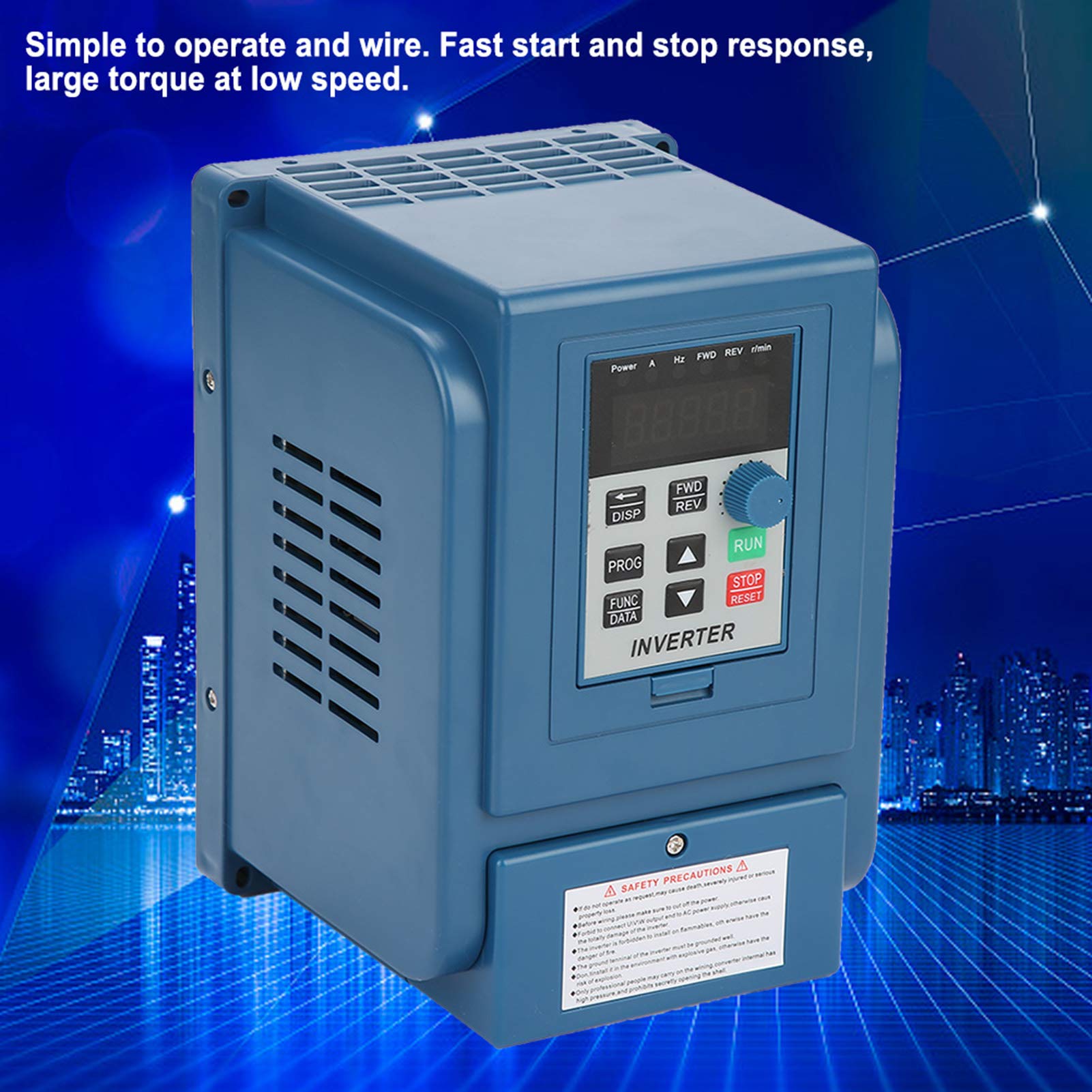 Fafeicy Variador de Frecuencia de 1,5 KW, Controlador de Velocidad