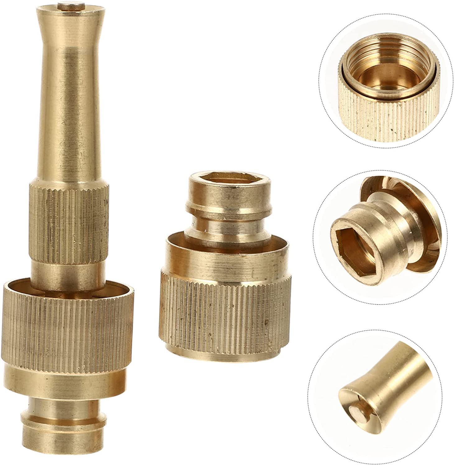 1 Juego de boquilla de manguera de agua para aspersor de latón para exteriores, conector de manguera de agua, boquilla de alta presión, Protector de manguera de cobre, conector de manguera de cobre, b