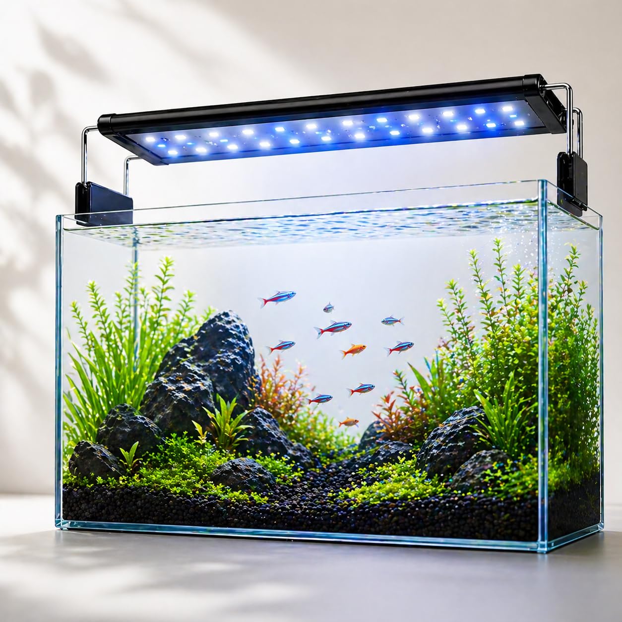 VAYINATO® Aquarium LED Light for 80–90 cm Tanks | Blue + White Light | Ultra Slim 1cm Design | Extendable Bracket | Waterproof Fish Tank Light for Fresh & Saltwater-picture-21