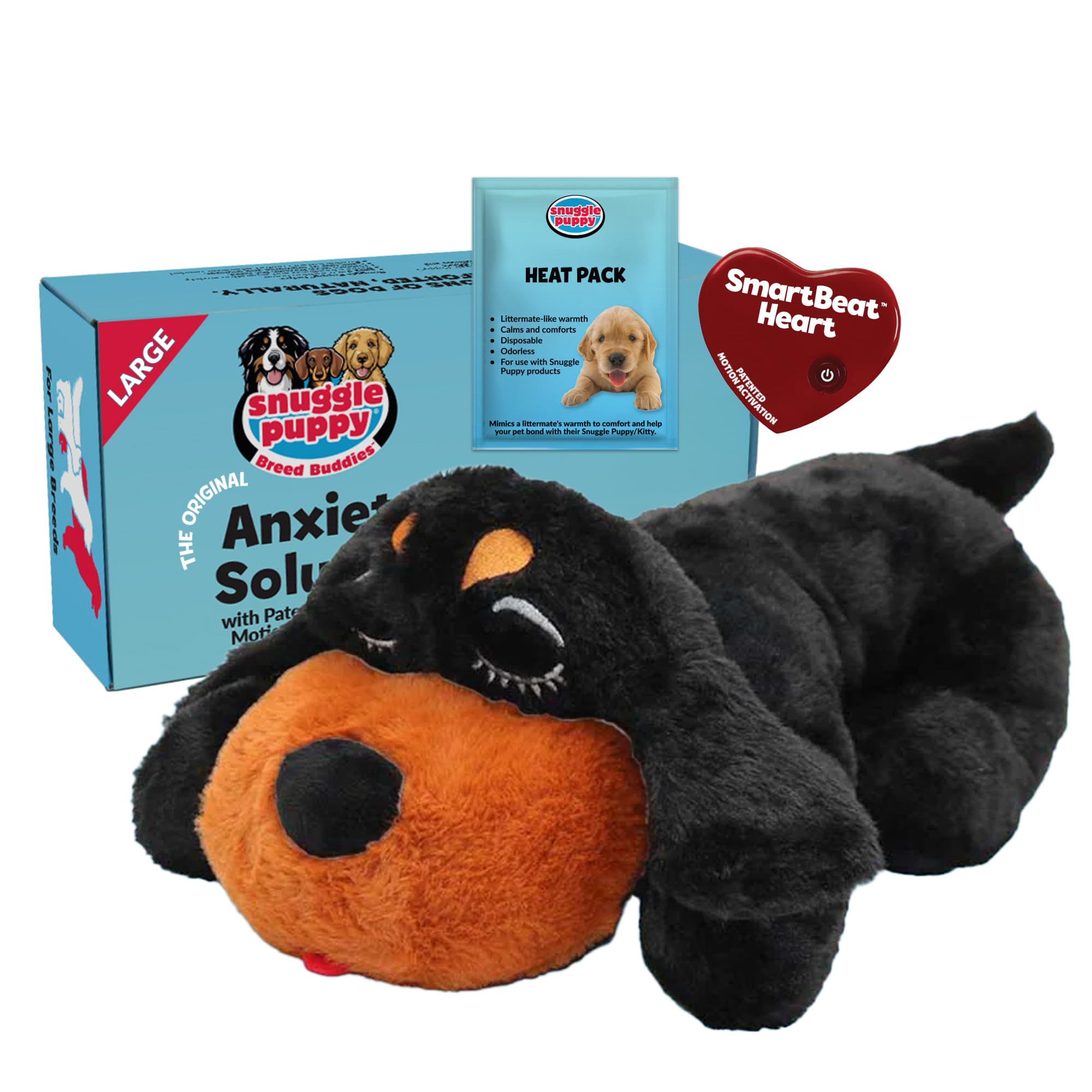 Snuggle Puppy Original für große Rassen - Herzschlag Welpe für Hunde - Pet Distress Relief und Beruhigungshilfe - Komfort Hundespielzeug - Verhaltenstraining und Einschlafhilfe Cuddle Buddy - Rottie