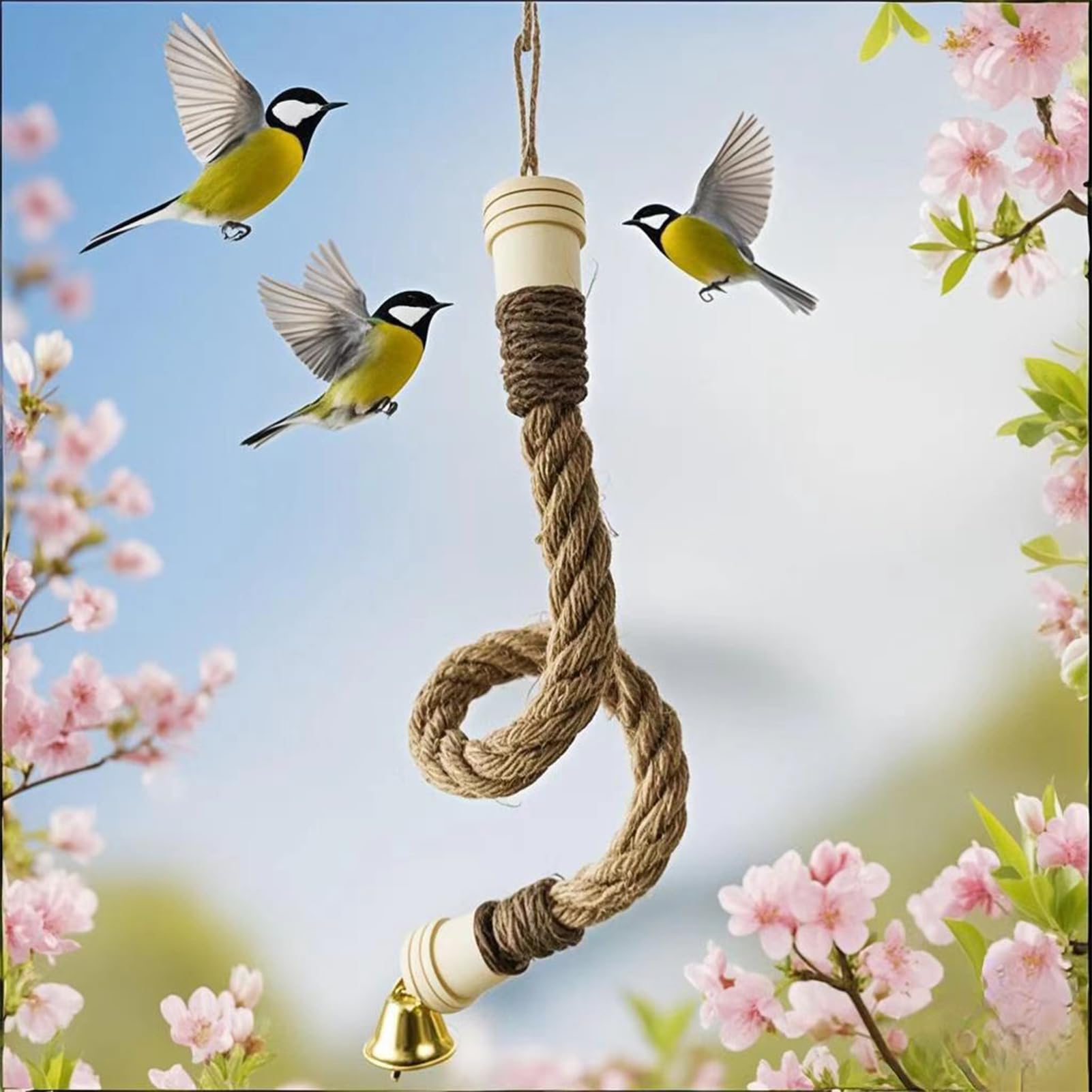 Bastoni da arrampicata per gabbie per uccelli – Altalena flessibile per voliera, balcone, terrazza, parrocchetti ondulati Conure