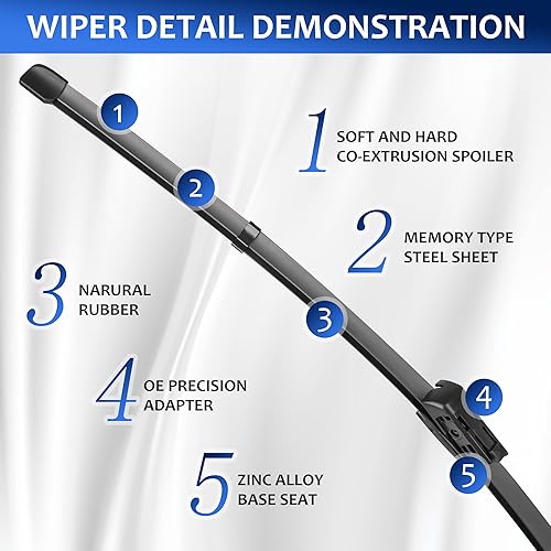 Miniatura 9 de LUTEUS Juego de limpiaparabrisas de 26 + 16 pulgadas (bloqueo superior), juego de limpiaparabrisas de repuesto para Subaru Crosstrek 2018-2021,