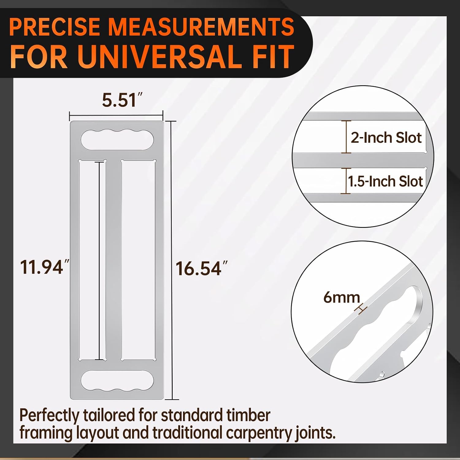 Hicarer 2 Pack Aluminum Timber Frame Tenon Gauge Tool with Handle