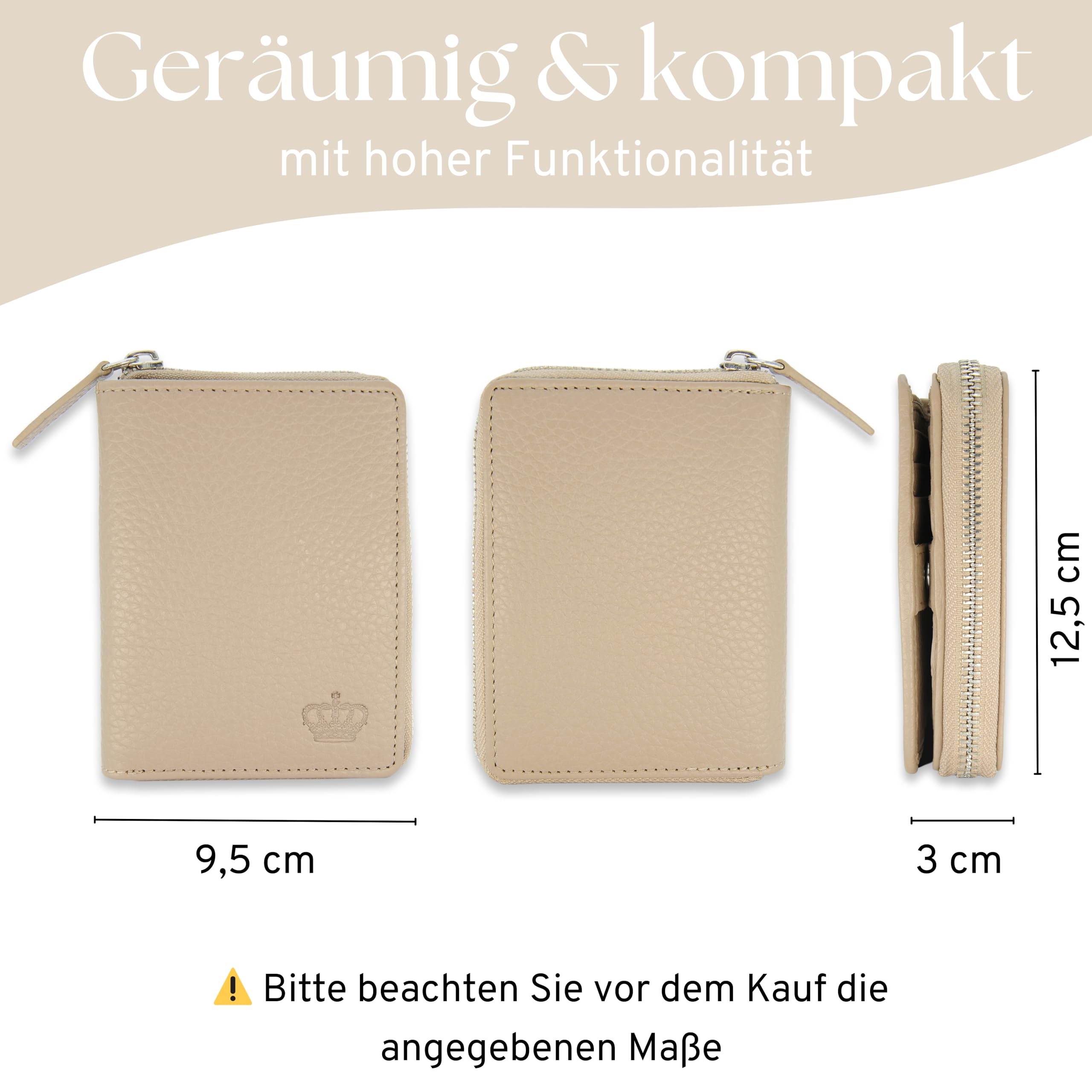 Baur - Damen Geldbörse aus echtem Leder mit RFID-Schutz (Taupe)