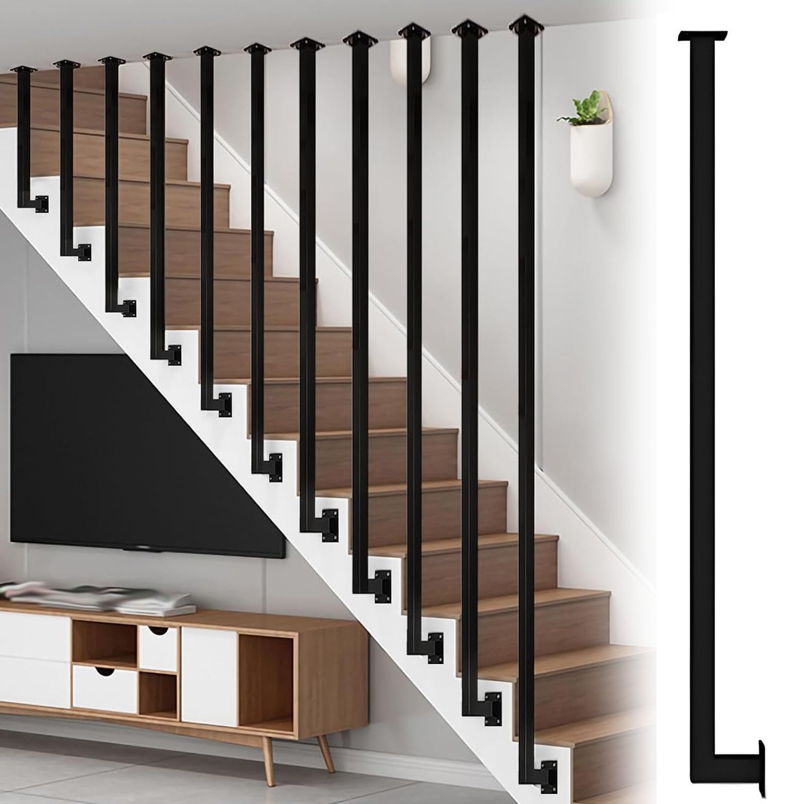 Balaustres metálicos de montaje lateral para escaleras y entornos diversos