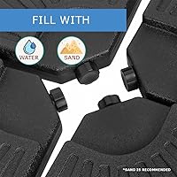 Vista 5 de AmazingForLess - Base de sombrilla de patio de 4 piezas, soporte voladizo resistente para paraguas de fácil llenado, placa base circular