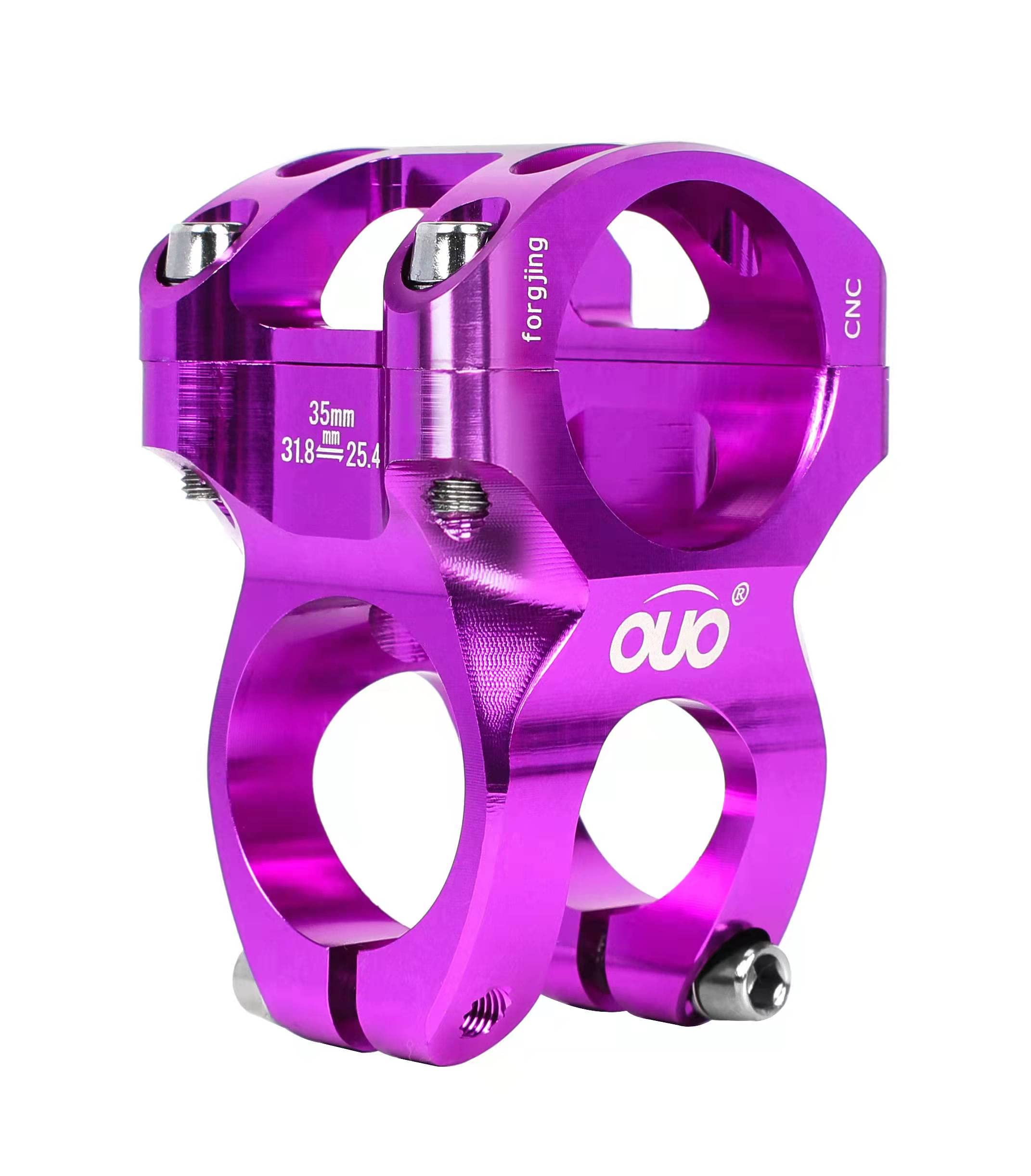Potence de guidon de vélo en alliage d'aluminium CNC ultra léger et creux pour la plupart des vélos, vélos de route, VTT, BMX, fixie Gear, cyclisme (violet)