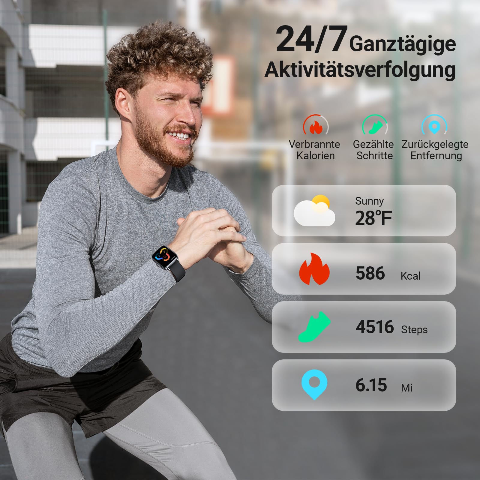 Smartwatch Herren Damen mit Telefonfunktion, 1,85" Fitnessuhr Smart Watch, 100+ Sportmodi Fitness Tracker mit Herzfrequenz/SpO2/Schlaf Monitor Schrittzähler, IP68 Wasserdicht Sportuhr für iOS Android
