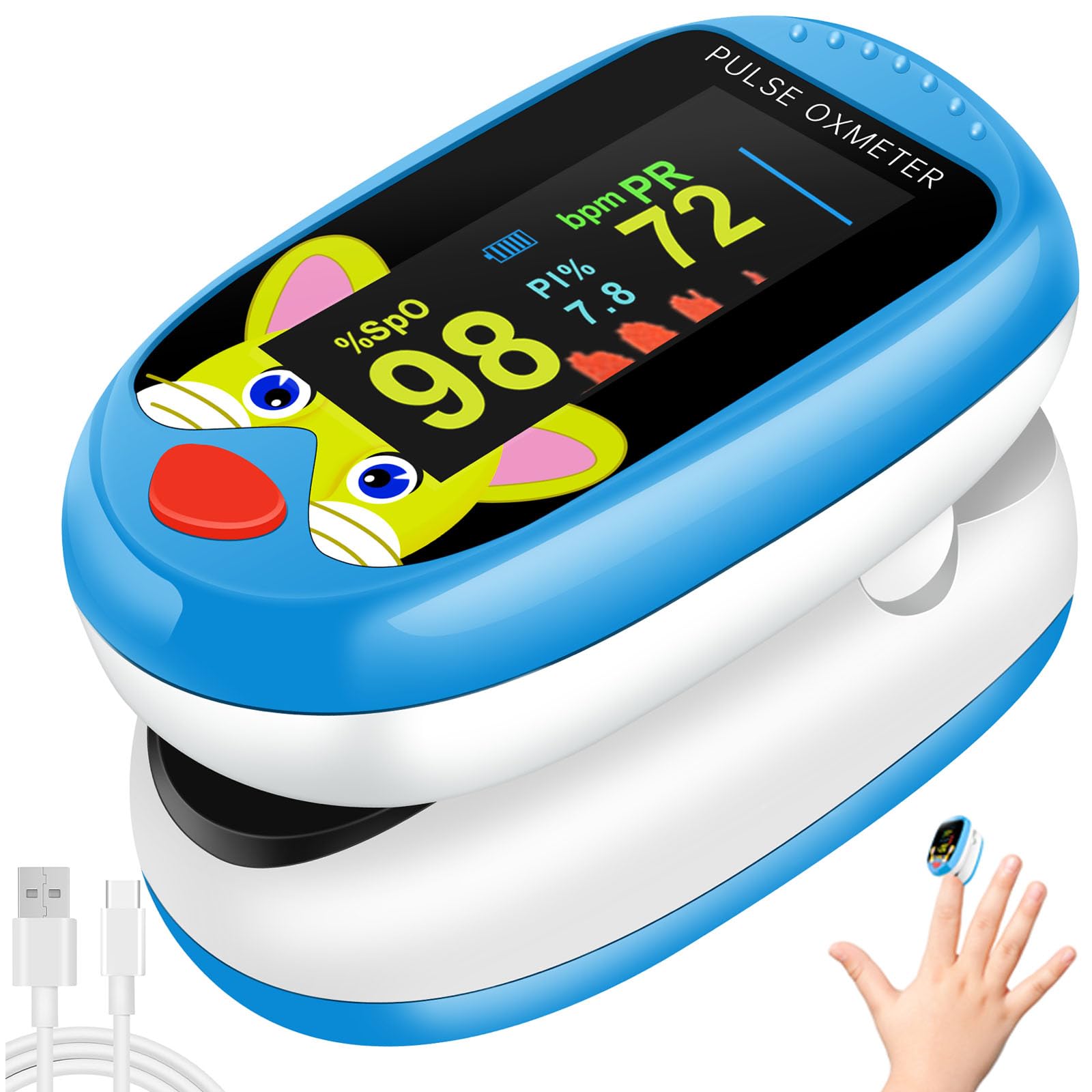 DOLOMEJOR PULSE OXIMETER,DL105- Accurate SpO2 &Fingertip Pulse Rate Monitoring,- Portable Oxygen Saturation Reader - Health Canada Compliant - Home Health Tracker