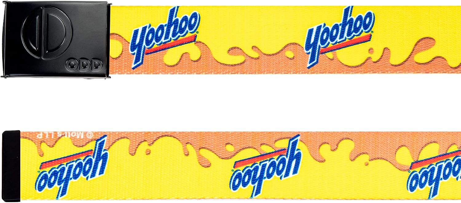 Odd Sox Men's Web Belt, Adjustable, Novelty Print, Snack Foods, 1.5 Inch Wide