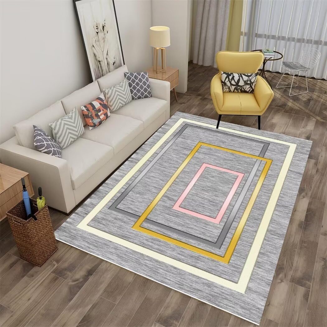 Tapis de chambre de filles gris et grand tapis de salon moderne