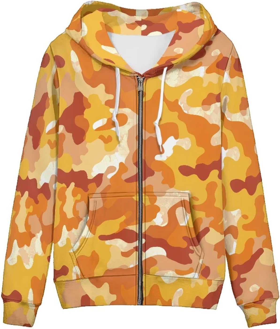 Amzbeauty Animal Print Zip Up Hoodies For Women Oversized Casual Long Sleeve Drawstring Hoodie Coat
