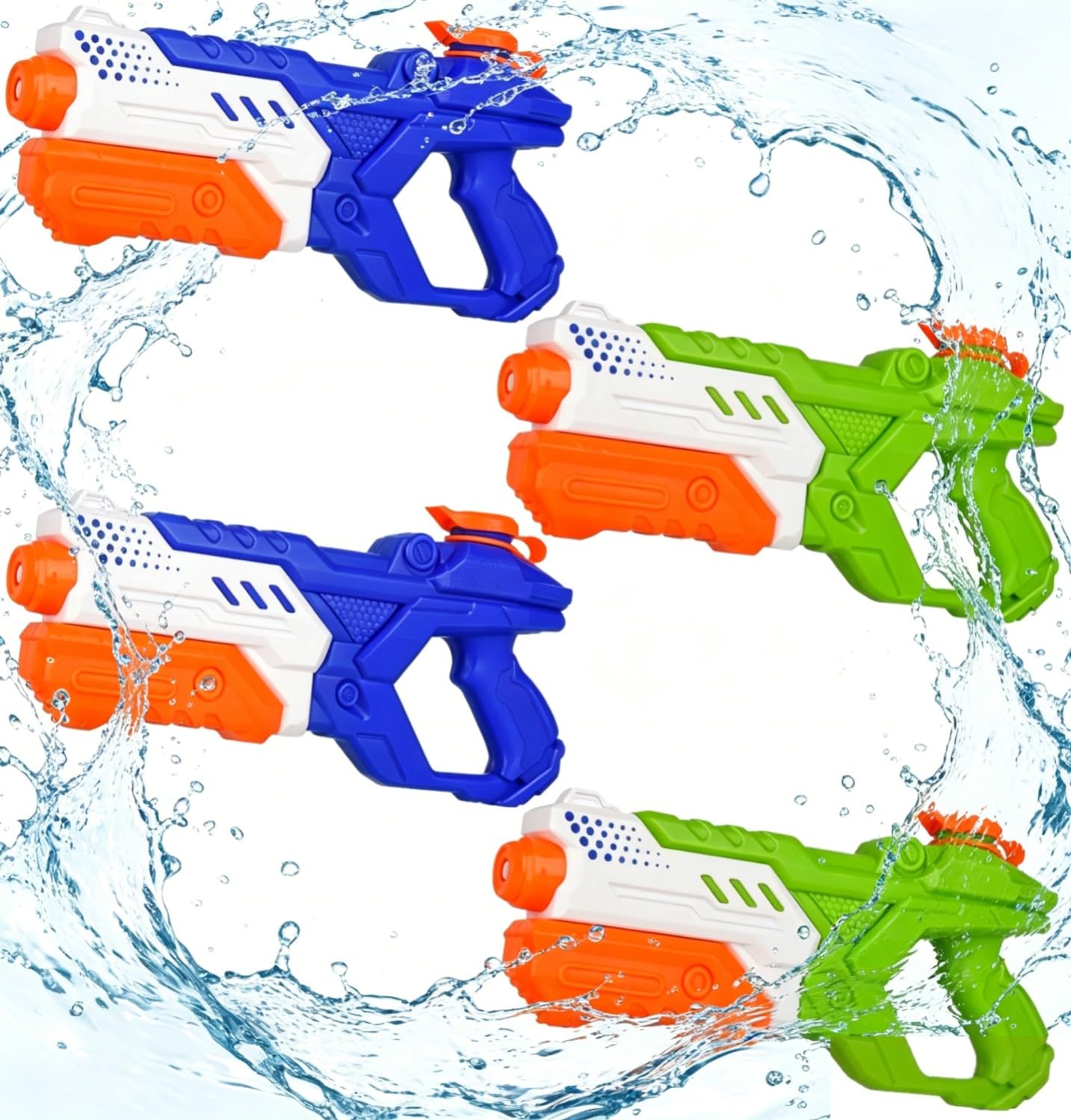 LATERN 4Pcs Water Guns for Kids, 600ml Powerful Squirt Blaster Soaker Long Range Water Blaster Shooter Beach Toy Squirt Gun for Summer Pool Garden Outdoor Waters Party Favors (2 Colors)