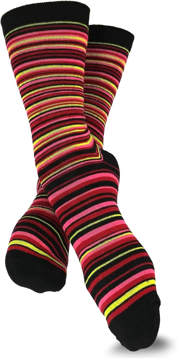 Cute Fun Novelty Dress Casual Argyle Stripe Floral Scallop Hearts Socks for Women Size 9-11 6pair 12pair School Socks