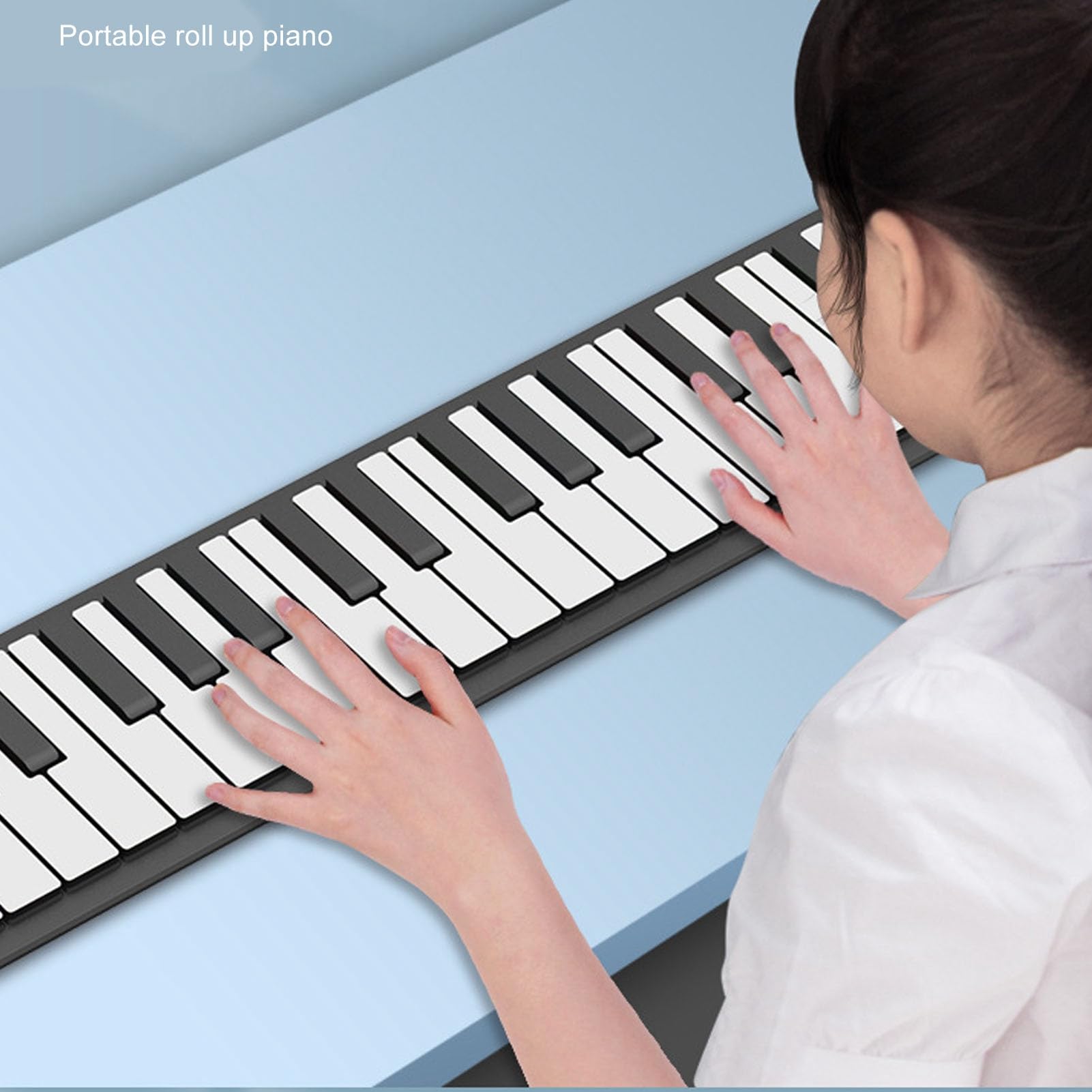 88-klawiszowe Pianino Zwijane, Elektroniczne Przenośne Pianino Ręczne z 128 Tonami USB MIDI BT dla Początkujących